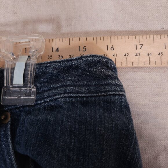 Garnet Hill Blue Jean Skirt Womens Size 12 Denim Pockets A-Line Cowboy Core - Picture 3 of 12